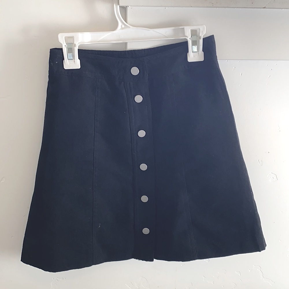 black a-line mini skirt